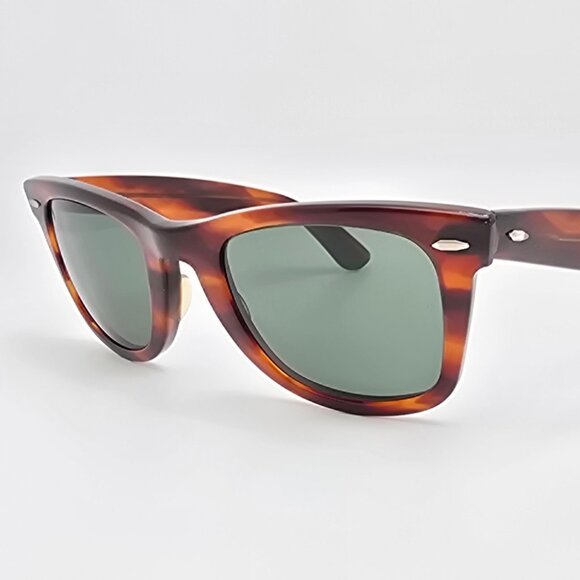 Ray-Ban B&L L2053 Wayfarer Tortoise Frame G-15 Green Glass Lens Sunglasses 50-24 - Picture 1 of 16